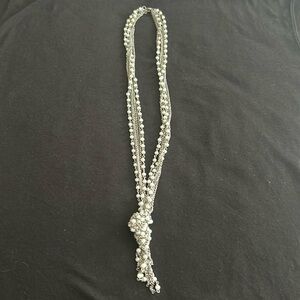 Silver chain & pearl necklace
